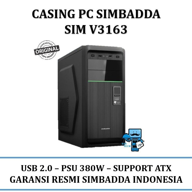 Casing PC Simbadda SIM-V 3163 V3163 + PSU 380watt USB 2.0