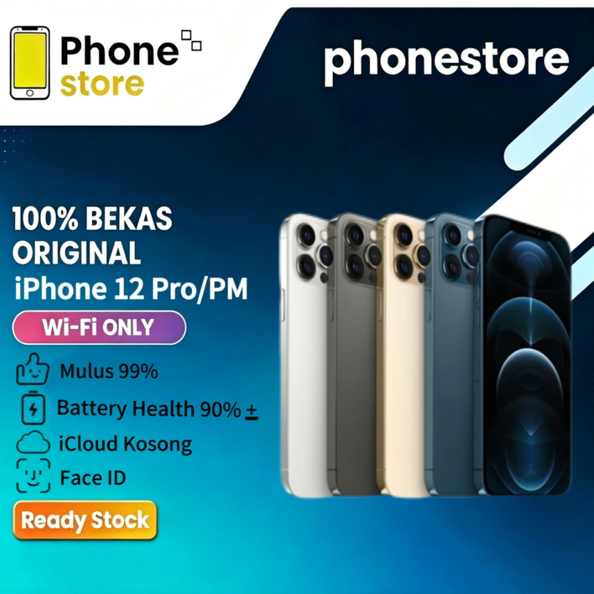 Phonestore IPhone 12 PRO/12 PRO MAX WIFI ONLY Game/Live 128GB 256GB 512GB Bekas Second Original Mulu