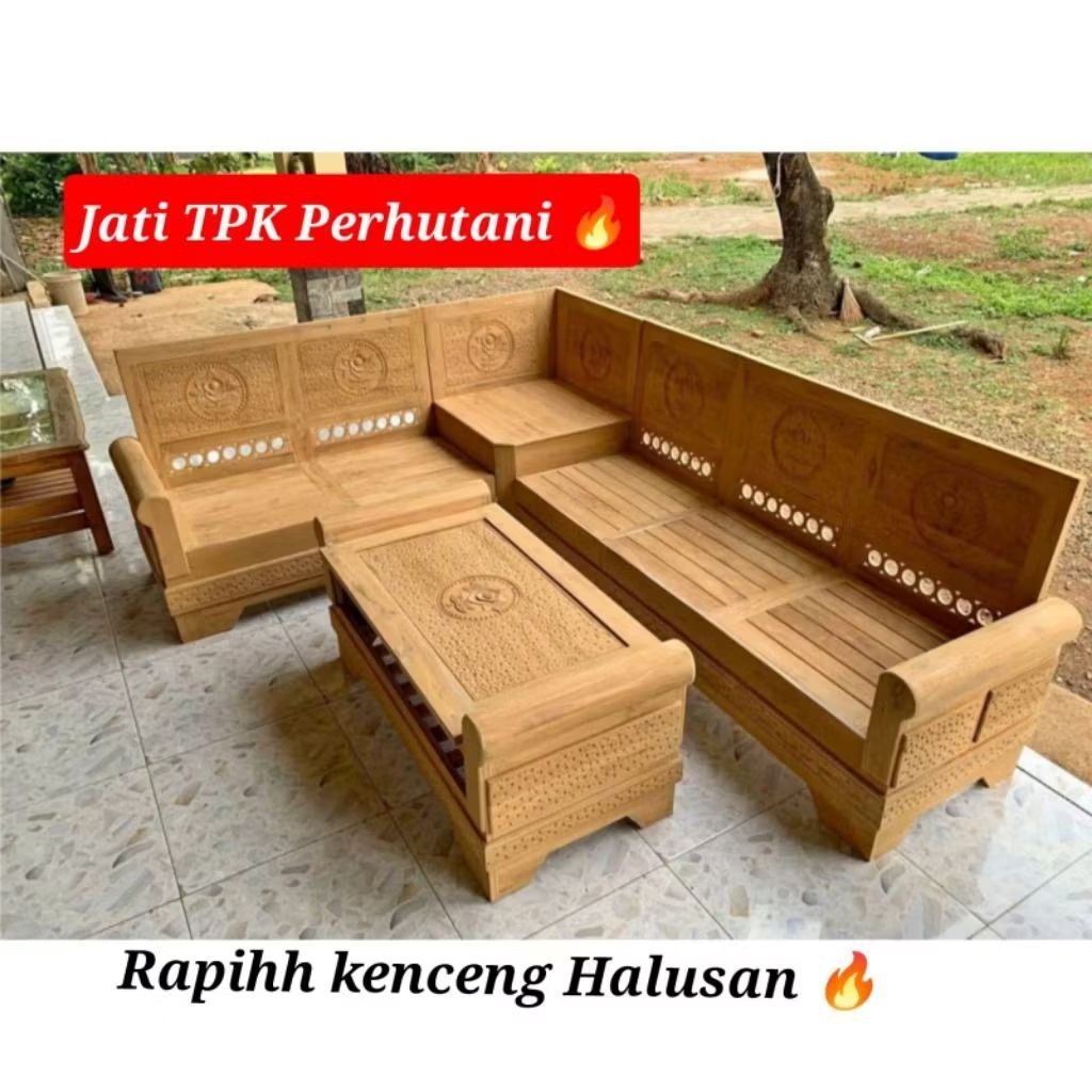 Kursi Tamu Minimalis Full Kayu Jati TPK Perhutani Grade A Mentahan kursi tamu minimalis kursi jati r