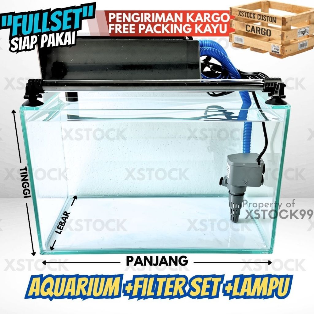 KARGO PAKET AQUARIUM KACA BARU 40 50 60CM | TANK AKUARIUM AQUASCAPE TERRARIUM PALUDARIUM VIVARIUM SE