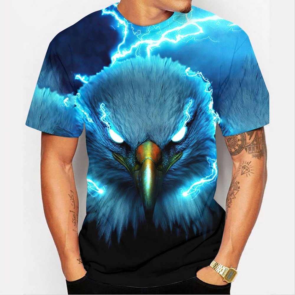 Kaos Fullprint 3D Elang, Tampilan Lebih Gagah
