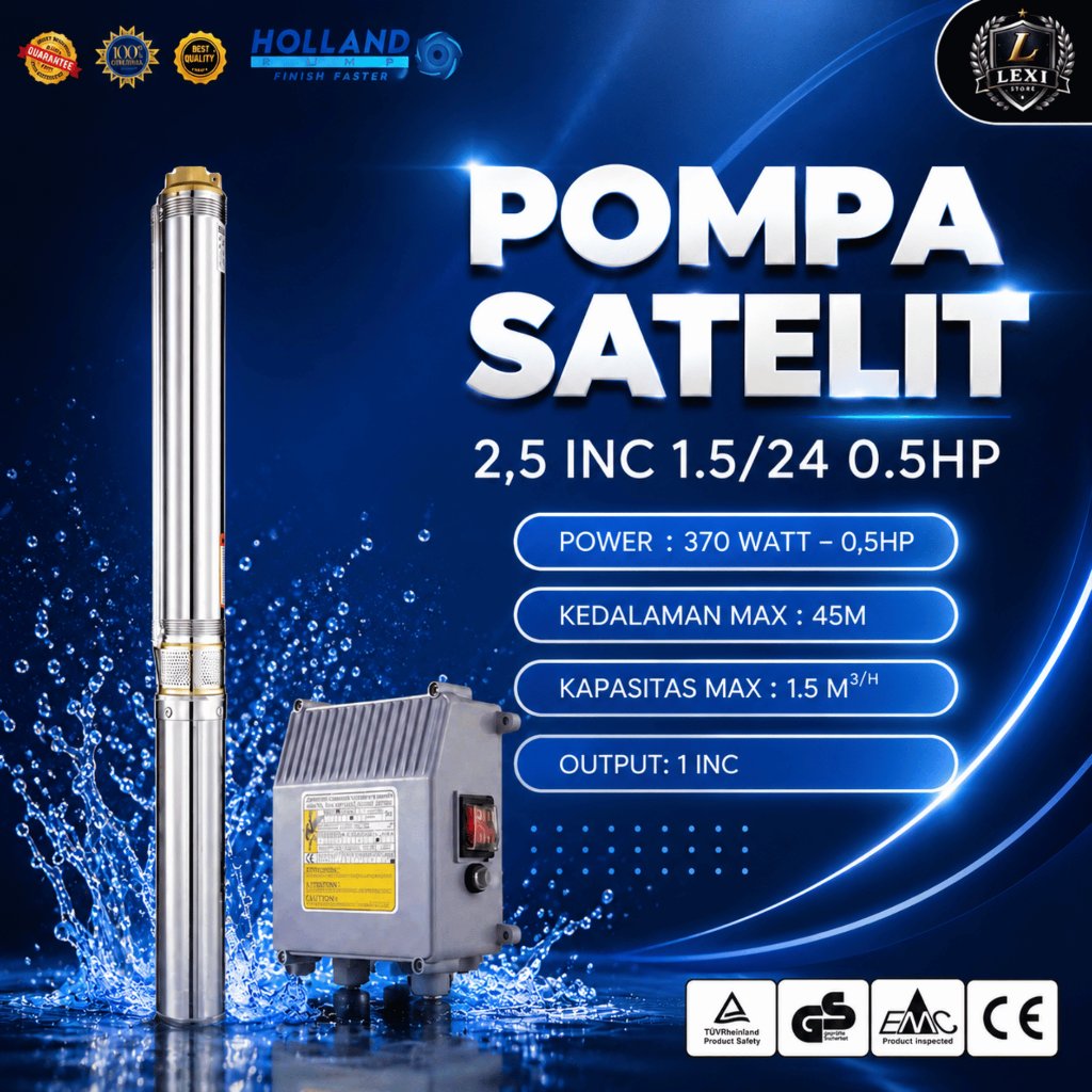 Pompa Air Celup Submersible/ pompa sibel Holland Pump casing 2.5inch 0.5hp Plus Kabel