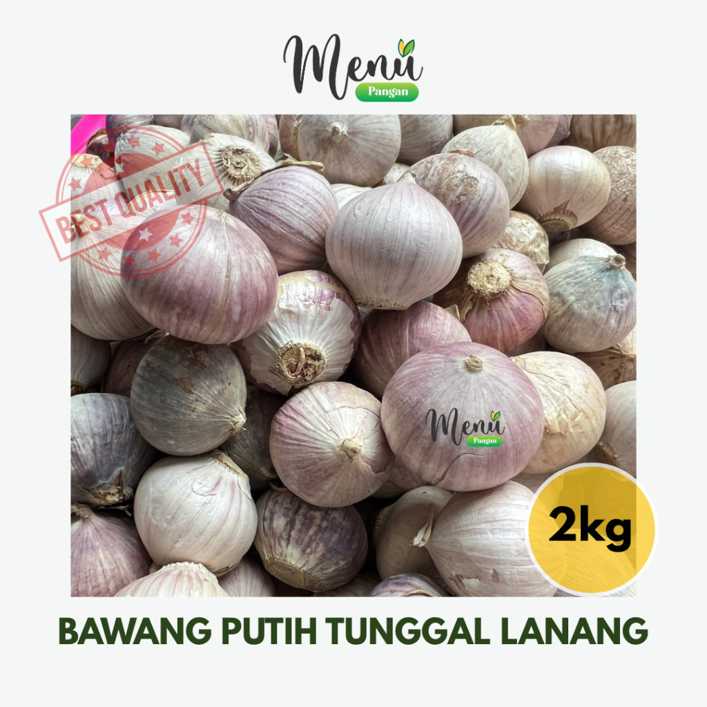 BAWANG PUTIH LANANG | Bawang Putih Tunggal 2 kg | Bawang Lanang Ori Segar untuk Black Garlic / Ferme