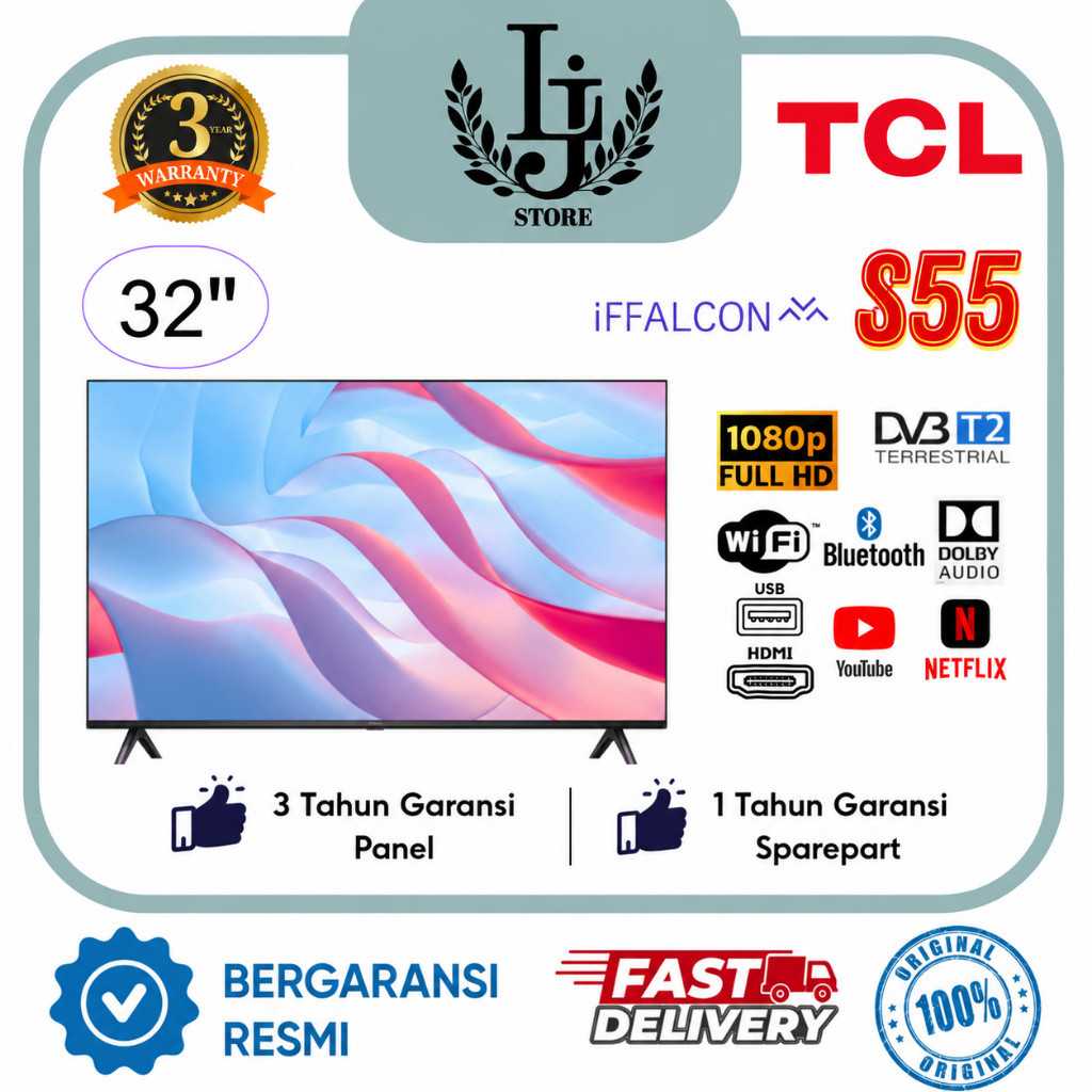 TV LED TCL 32S55 LED TV Android TCL 32 Inch Android TV TCL