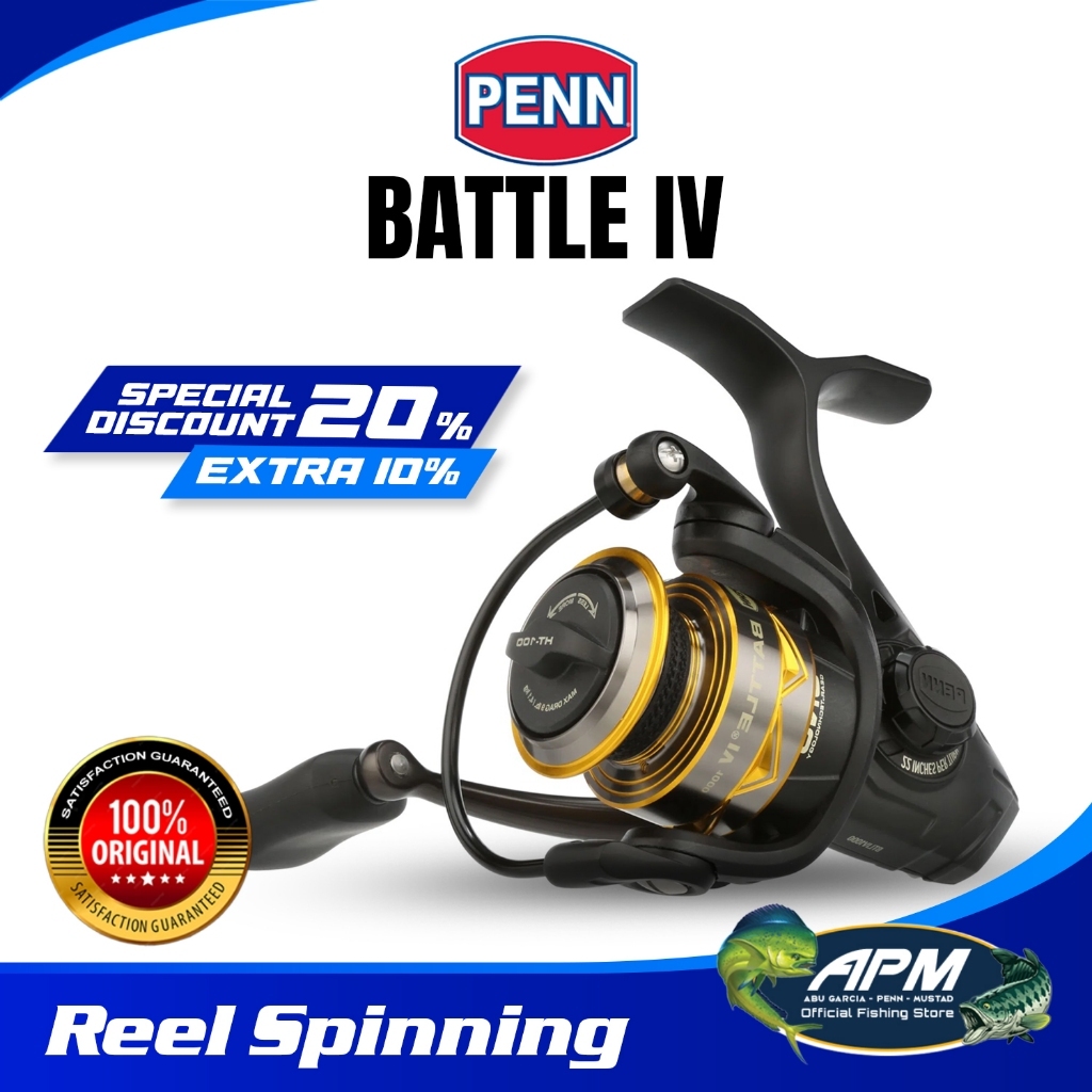 PENN Reel Pancing Spinning BATTLE IV 1000 - 10000 Hydro Armor Full Metal Body Sideplate Saltwater