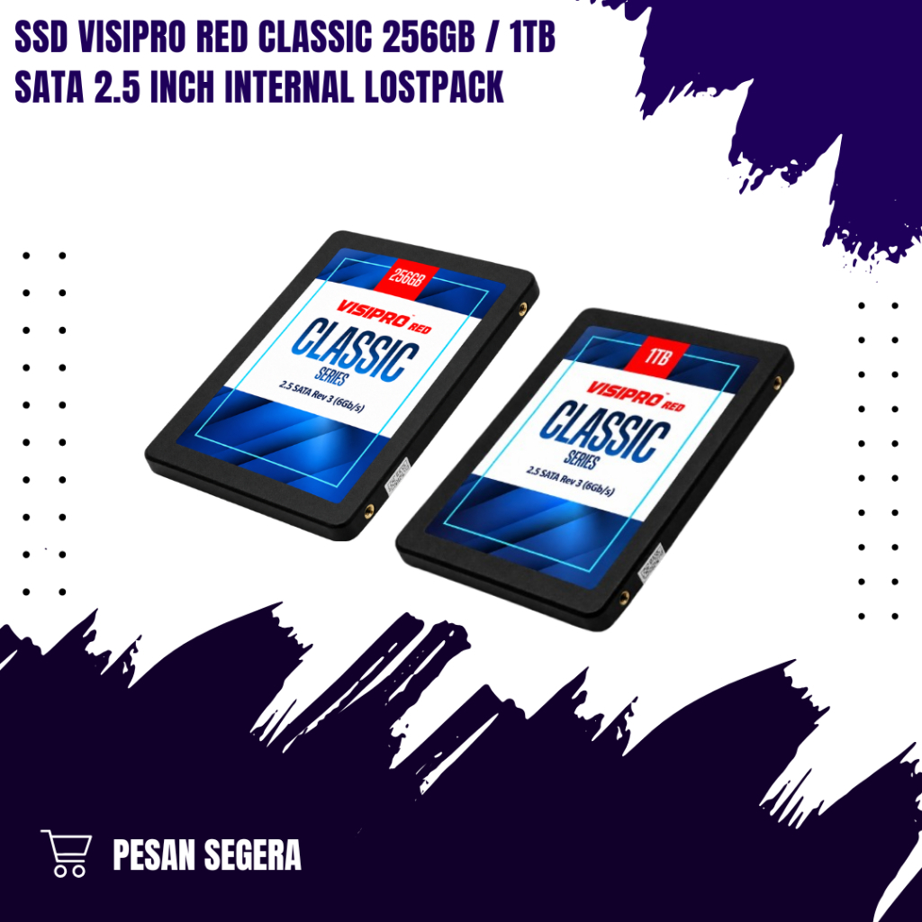 Ssd Visipro Red Classic 256GB 1TB Sata 2.5 Inch Internal Lostpack