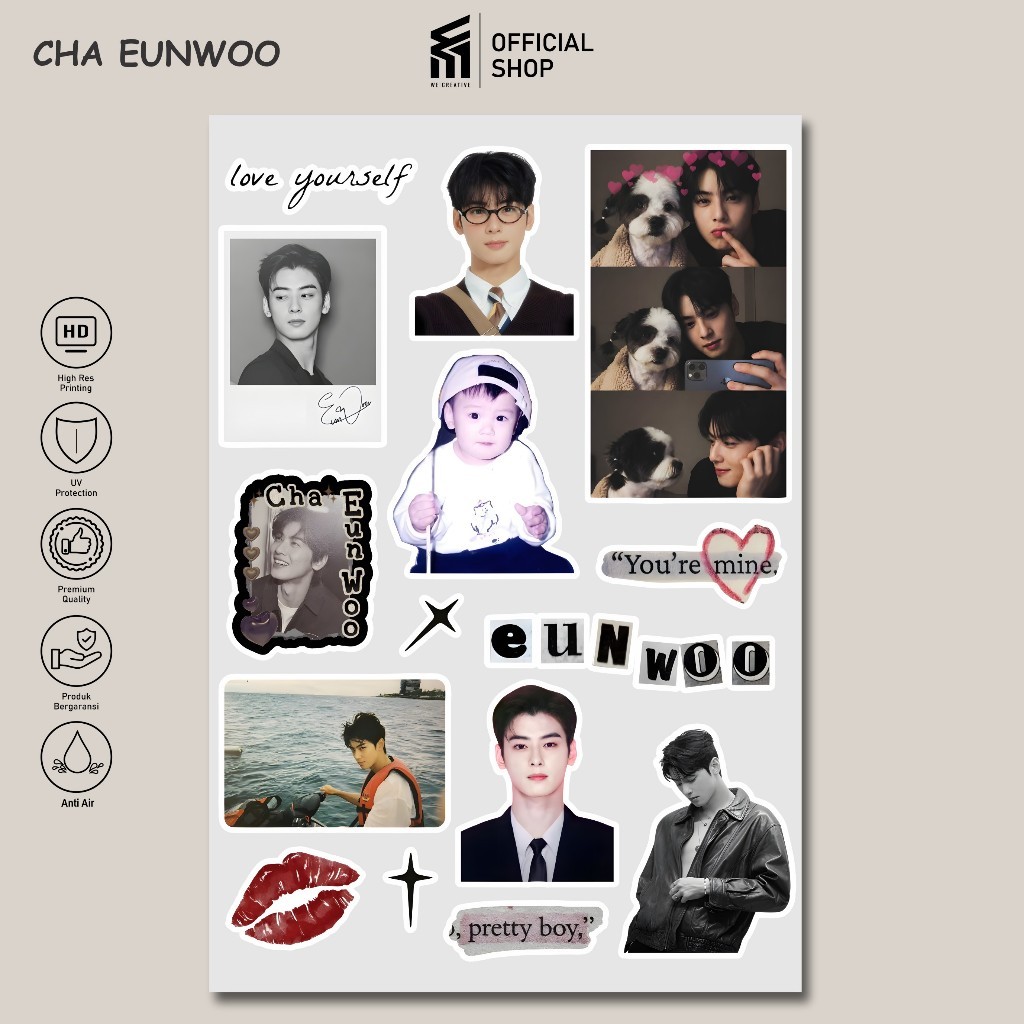 Sticker pack anti air Sticker Laptop Tumbler Binder Case Hp Notebook tema Cha Eunwoo