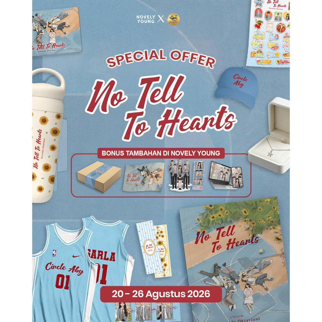 Novel No Tell To Hearts - Melsanda Oktaviani - Blackswan Books - Gratis Biaya Packing