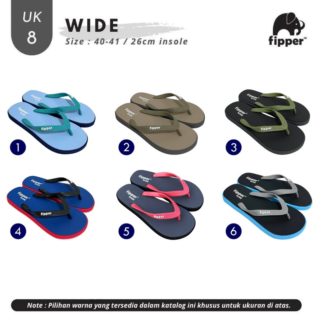 Fipper Wide / Sandal Jepit Pria UK 8 (Size 40 41)