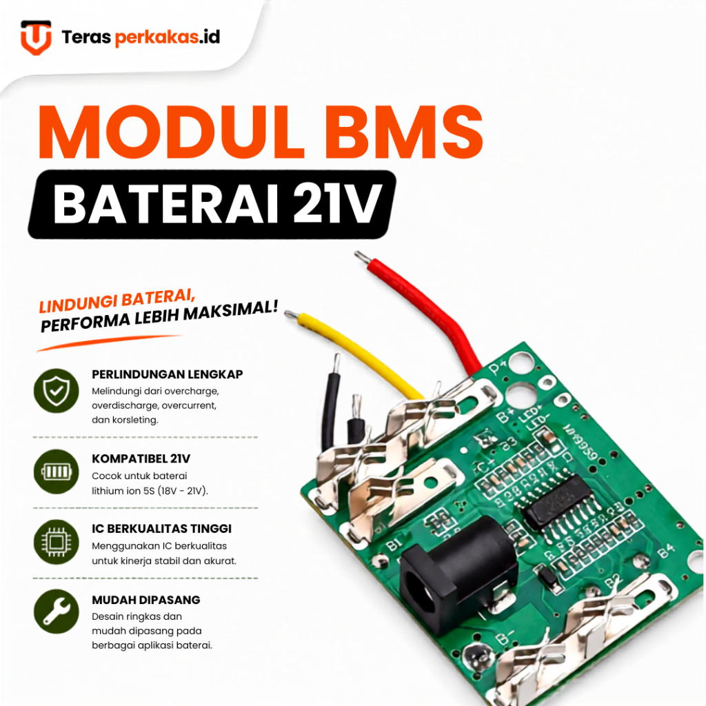 Modul BMS Baterai 21V Modul Sparepart Baterai Jld Ryu Baterai Lithium Bor Impact Wrench Cordless