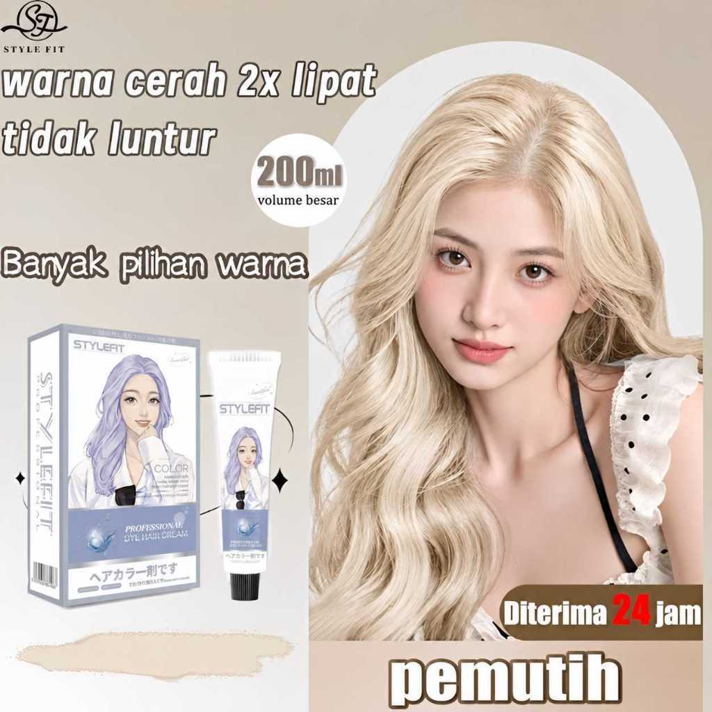 [Pengiriman cepat]STYLE FIT pemutih*200ml sari tumbuhan murni, pewarnaan rambut mudah di rumah(bleac