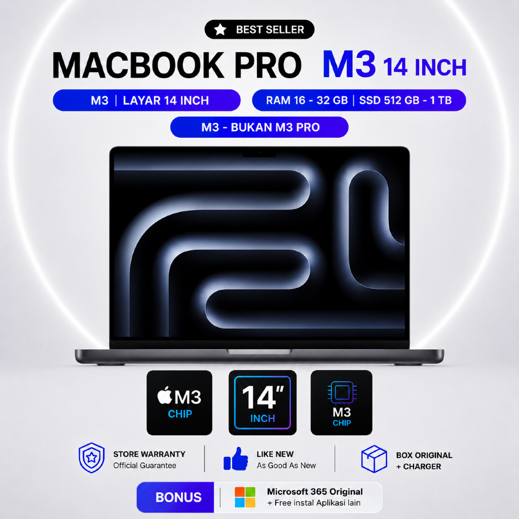 MacBook Pro M3 14 inch inch 2023 | RAM 16GB/32GB| SSD/512GB/1TB/2TB
