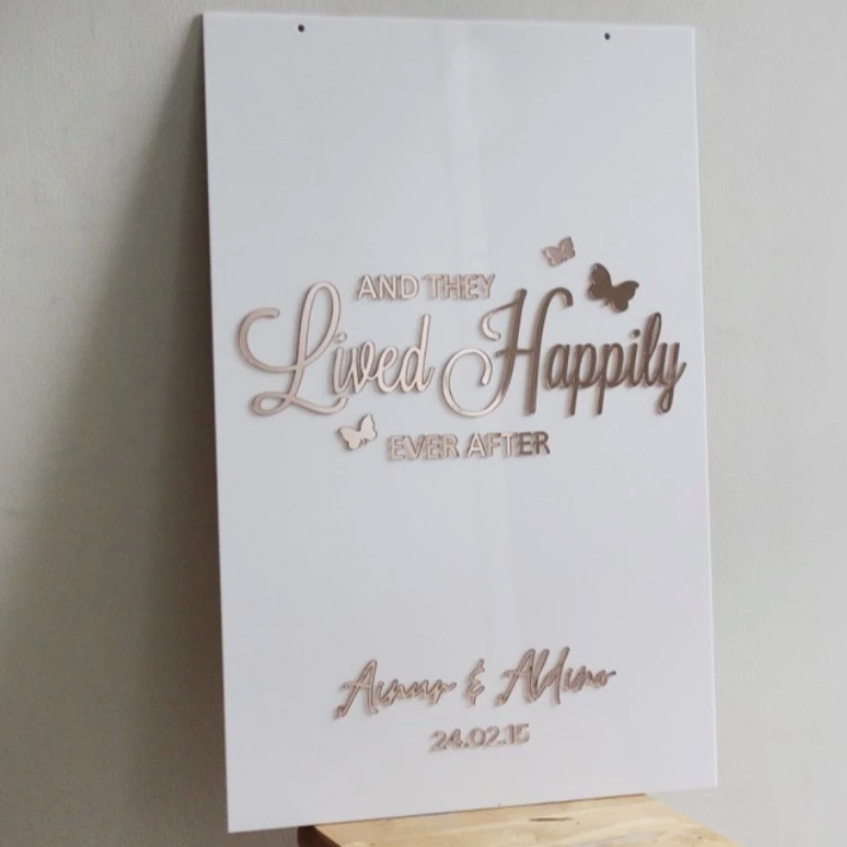Custom Acrylic Welcome Sign Rose Gold / Welcome Sign Akrilik Mirror