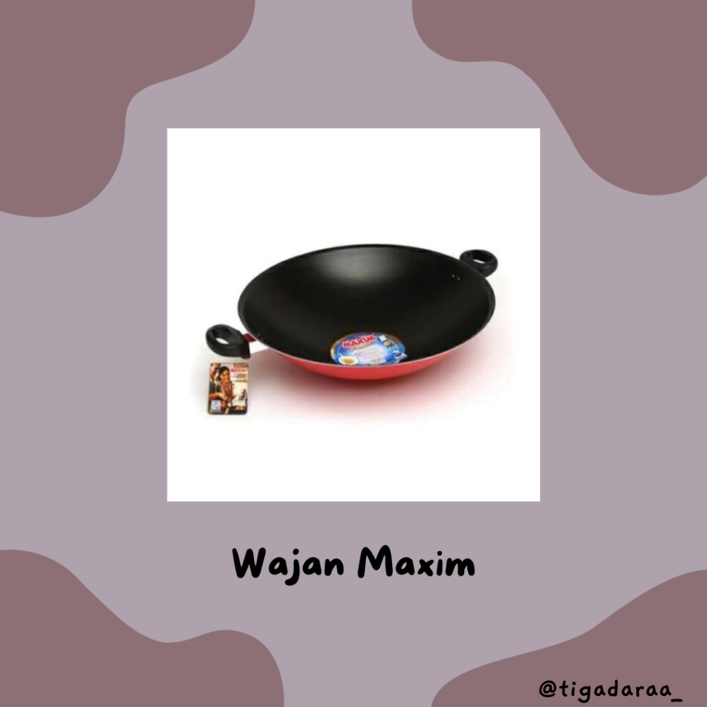 Maxim Valentino Wajan Hitam Anti Lengket 36 cm