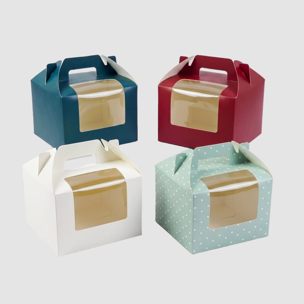 [ 5 PCS ] Box Roll Cake Ukuran 23.5 x 15 x 9 cm Box Kue Dengan Mika Jendela Box Kue Gulung Muffin Ro