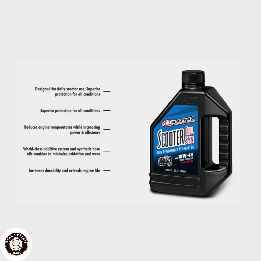 MAXIMA OLI SCOOTER FULL SYN - 10W-40, LITER/33.8OZ