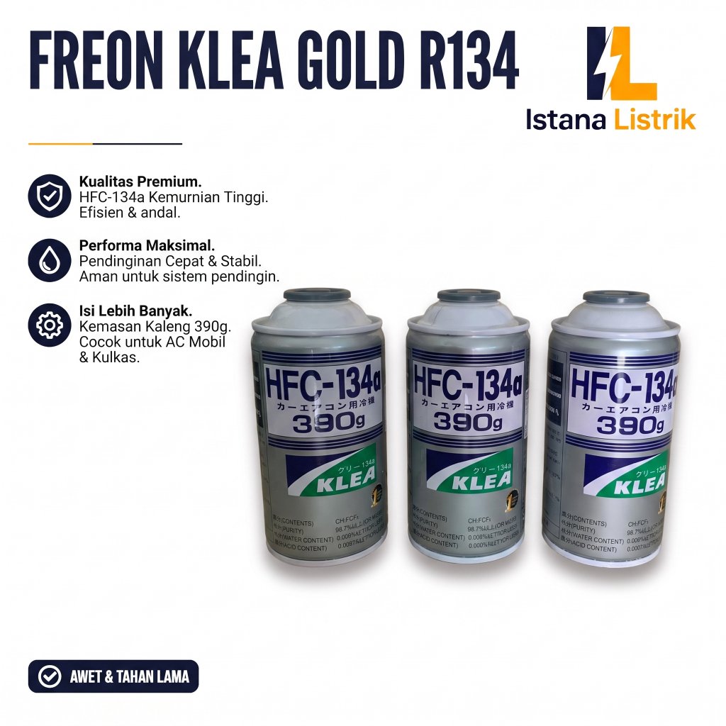 Freon Klea Gold R134 ORI / Pendingin Ac Kaleng Hfc Gold R134/R134 | Kalengan Kaleng Ineos HFC Gold R
