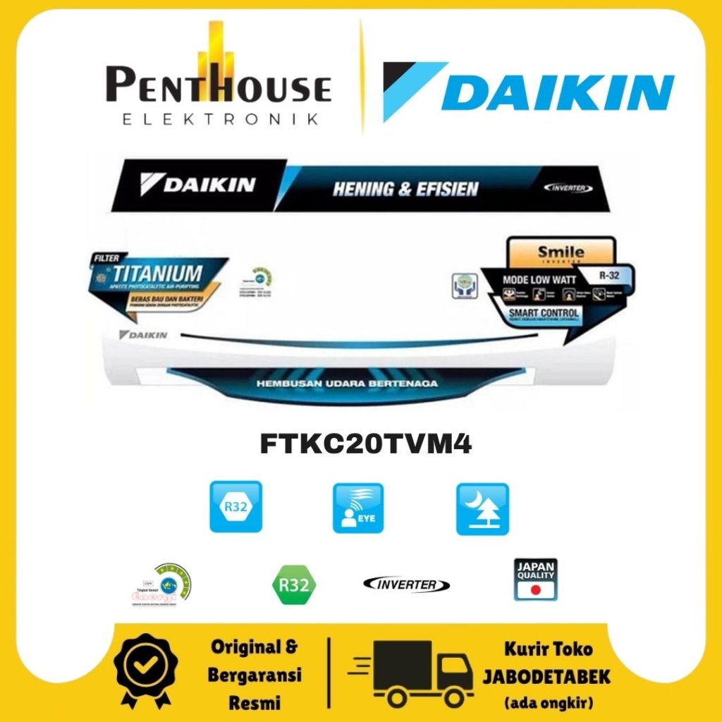 Daikin AC 0.7 PK FTKC 20 TVM4 / FTKC20TVM4 3/4 PK Star Inverter