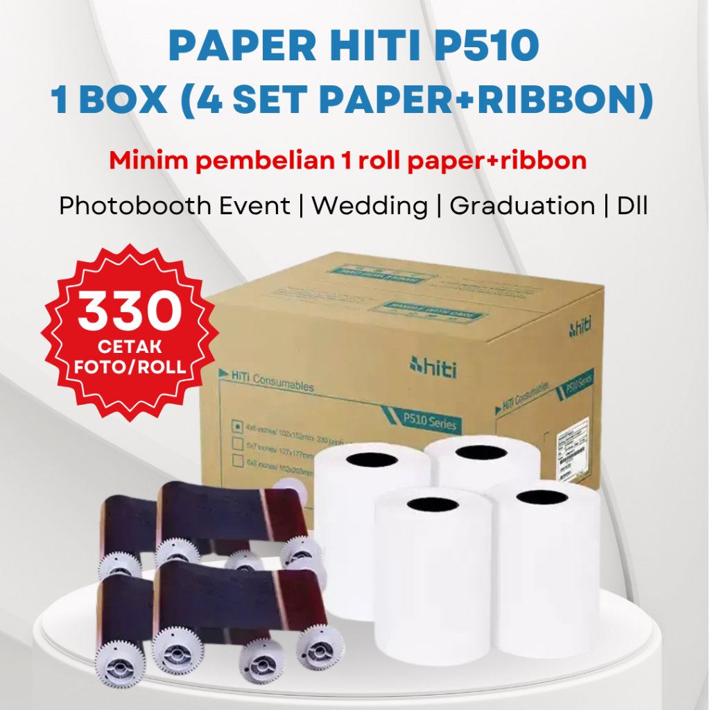 Ready Stock Paper Hiti p510s Isi 1 Roll Paper + Ribbon