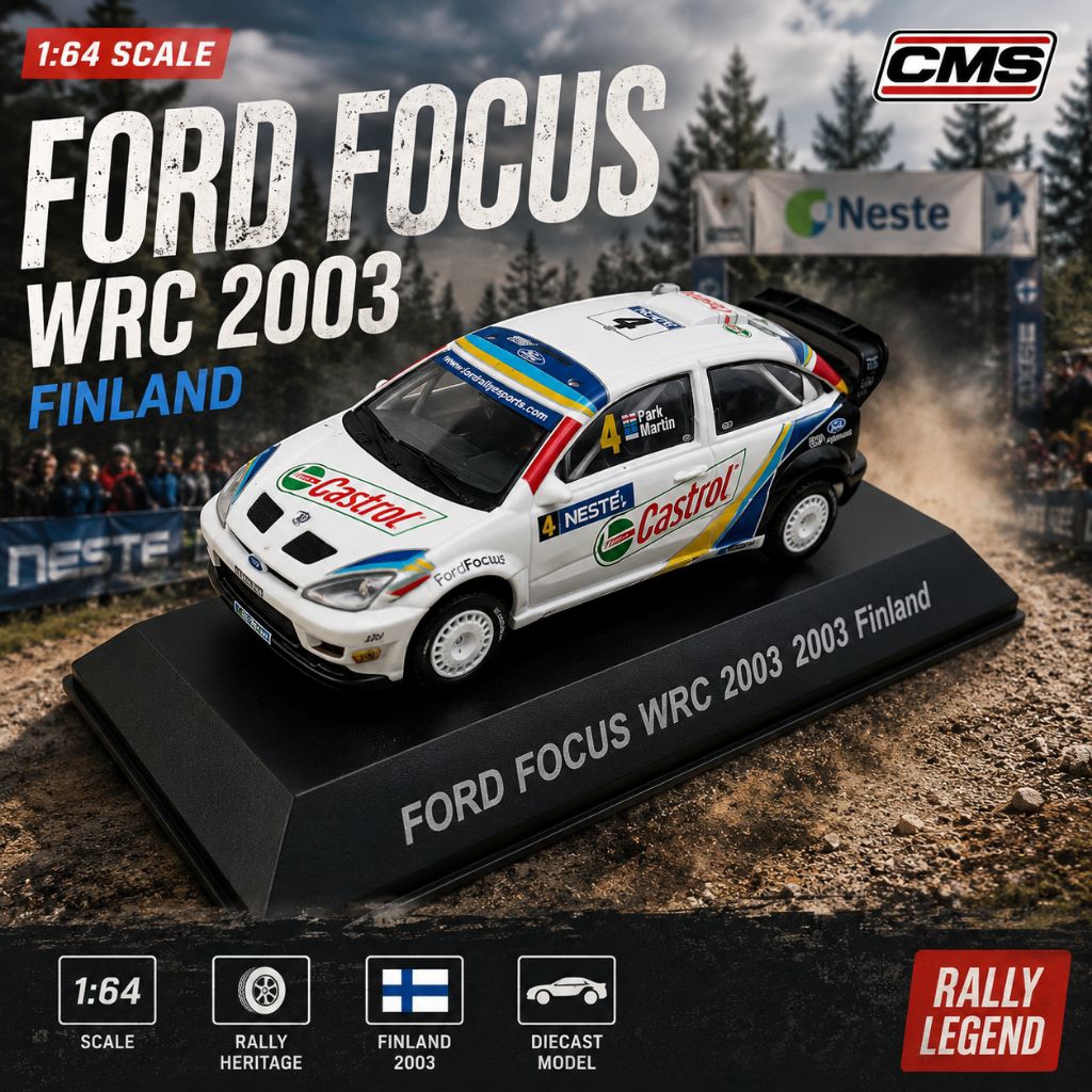 CM's Rally Car Collection 1:64 Ford Focus WRC 2003 Finland #4 Castrol CMS Diecast