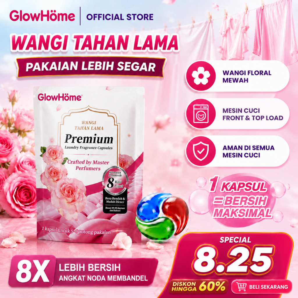 Laugend Laundry Pods 3in1 Premium | Deterjen Kapsul 10X Cleaning Power, Wangi Tahan Lama, Anti Bakte