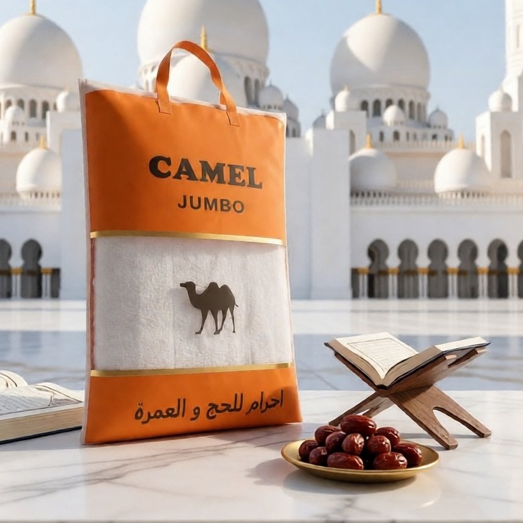 Kain Ihram Camel JUMBO Premium | Ihram Pria Haji Umroh Original | Kain Ihram Tebal