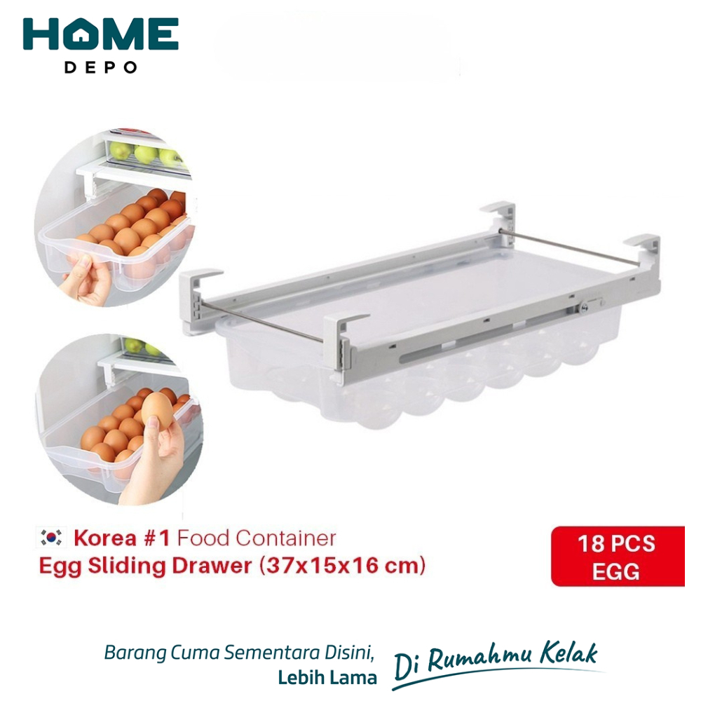 Silicook Food Container Egg Sliding Drawer (37*15*16 cm)tempat telur di kulkas untuk 18 pcs telur ko
