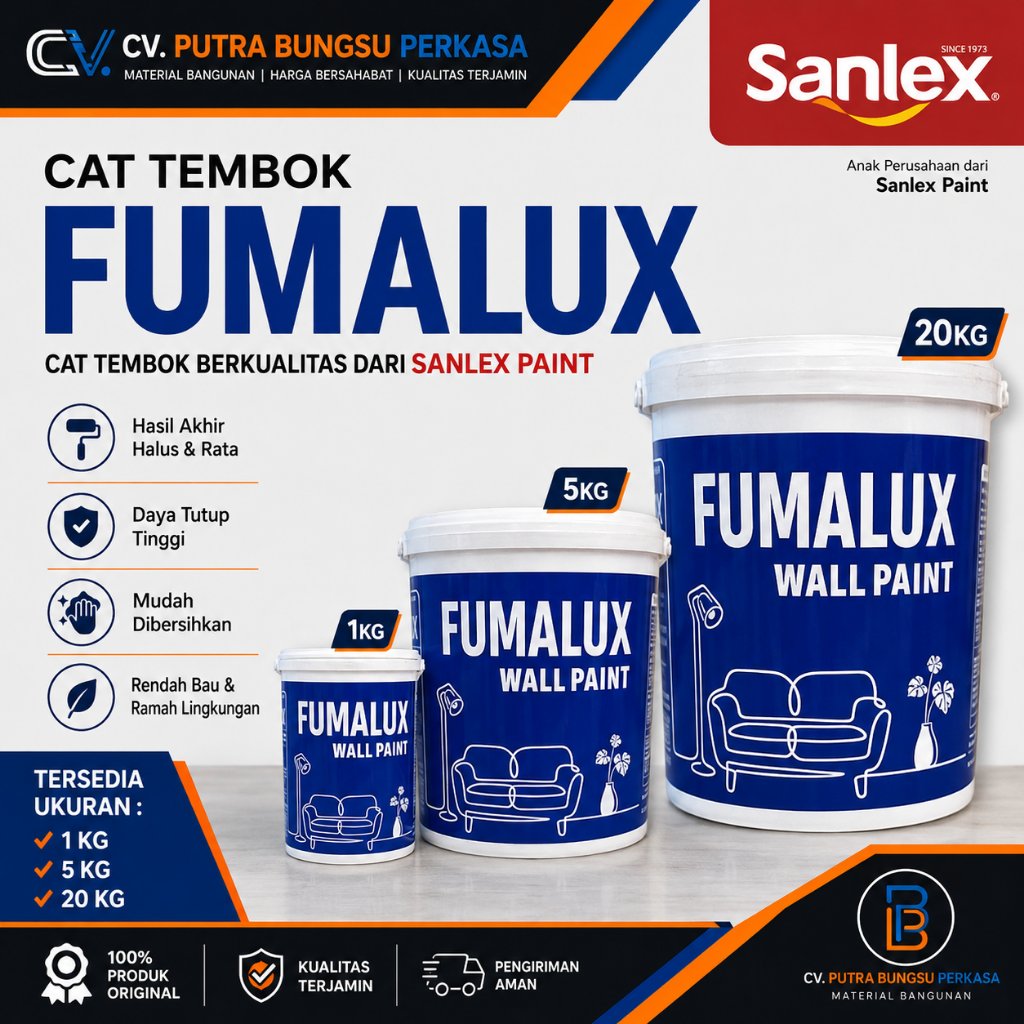 Fumalux 1kg by Sanlex Ekonomis | Cat Dinding Rumah Interior Eksterior | Pilihan