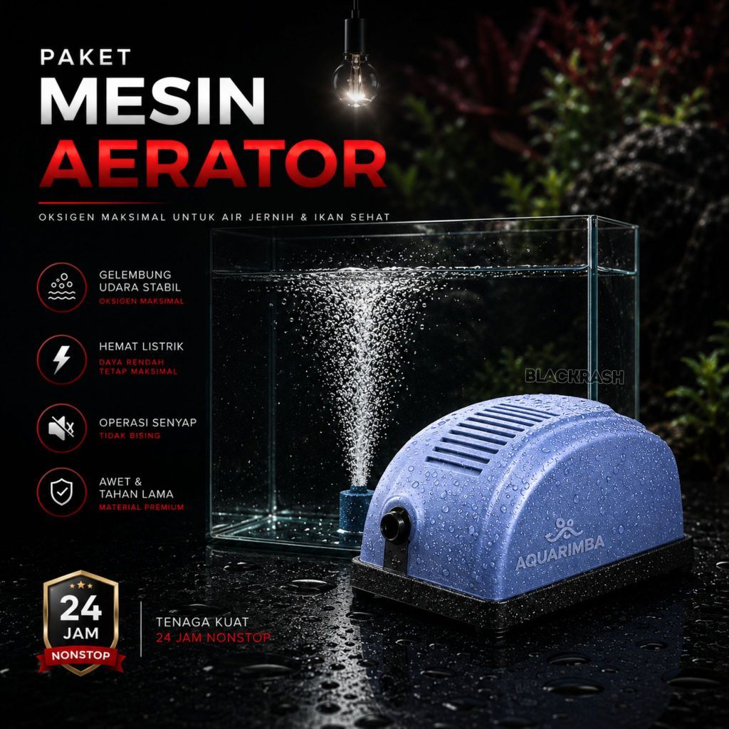 Paket Aerator Aquarium 1 & 2 Lubang – Pompa Oksigen Ikan Hias & Alat Gelembung Udara