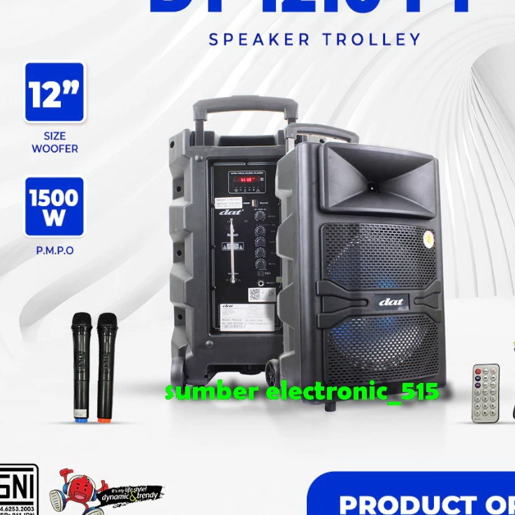 DAT Speaker DT 1210 FT  / 1210FT Trolley 12 Inch Bluetooth Mic
