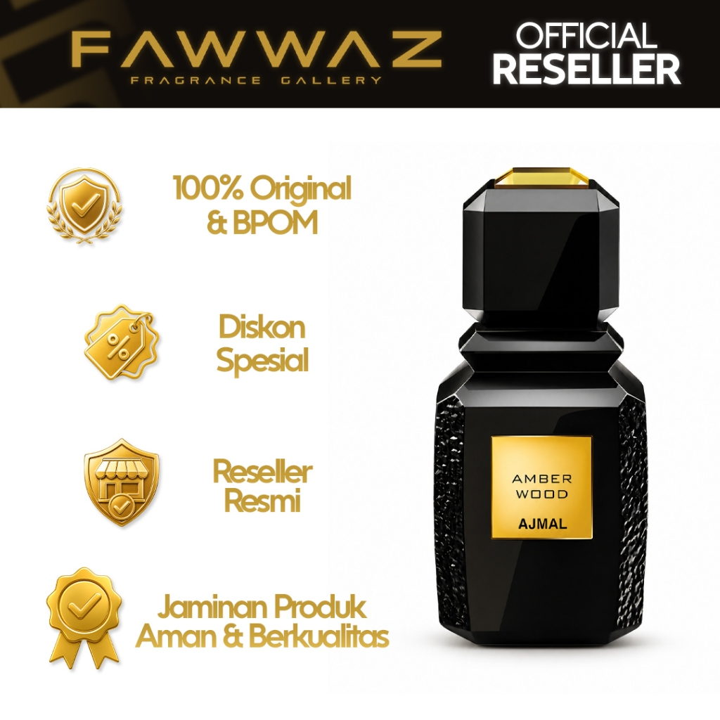 Ajmal Amber Wood Eau de Parfum 100ml – Parfum Unisex Elegan & Tahan Lama Original