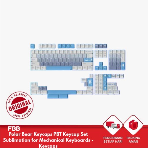 FBB Polar Bear Keycaps PBT Keycap Set Sublimation for Mechanical Keyboards - Keycaps