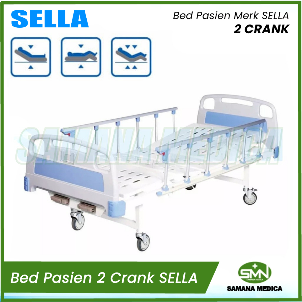 BED PASIEN 2 CRANK / Ranjang / Tempat Tidur Pasien 2 Crank SELLA