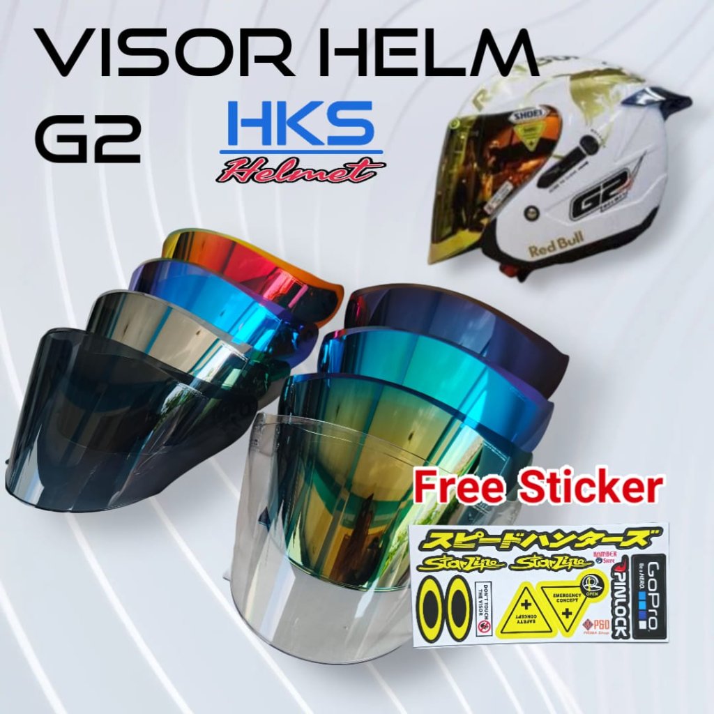 Kaca Helm G2 OPTIMAK, Flate Visor G2, gratis ongkir dan Sticker