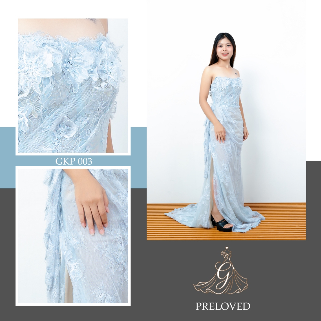 GAUN PESTA MERMAID ICE BLUE