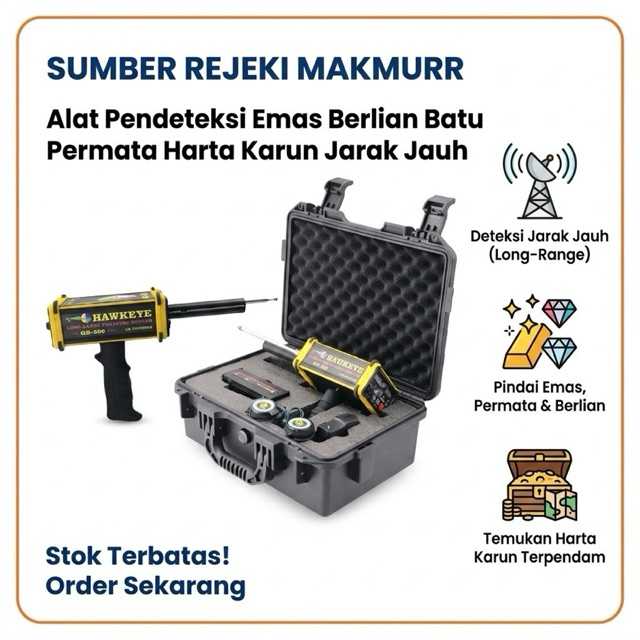 Alat Pendeteksi Emas Berlian Batu Permata Harta Karun Jarak Jauh Long Range Gold Gem Diamond Treasur