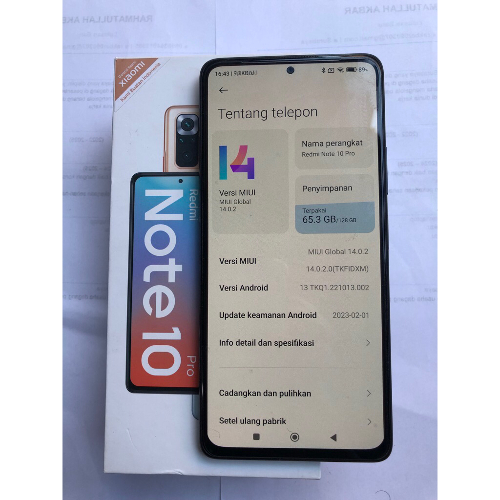 Redmi Note 10 Pro 8/128 Second/Bekas