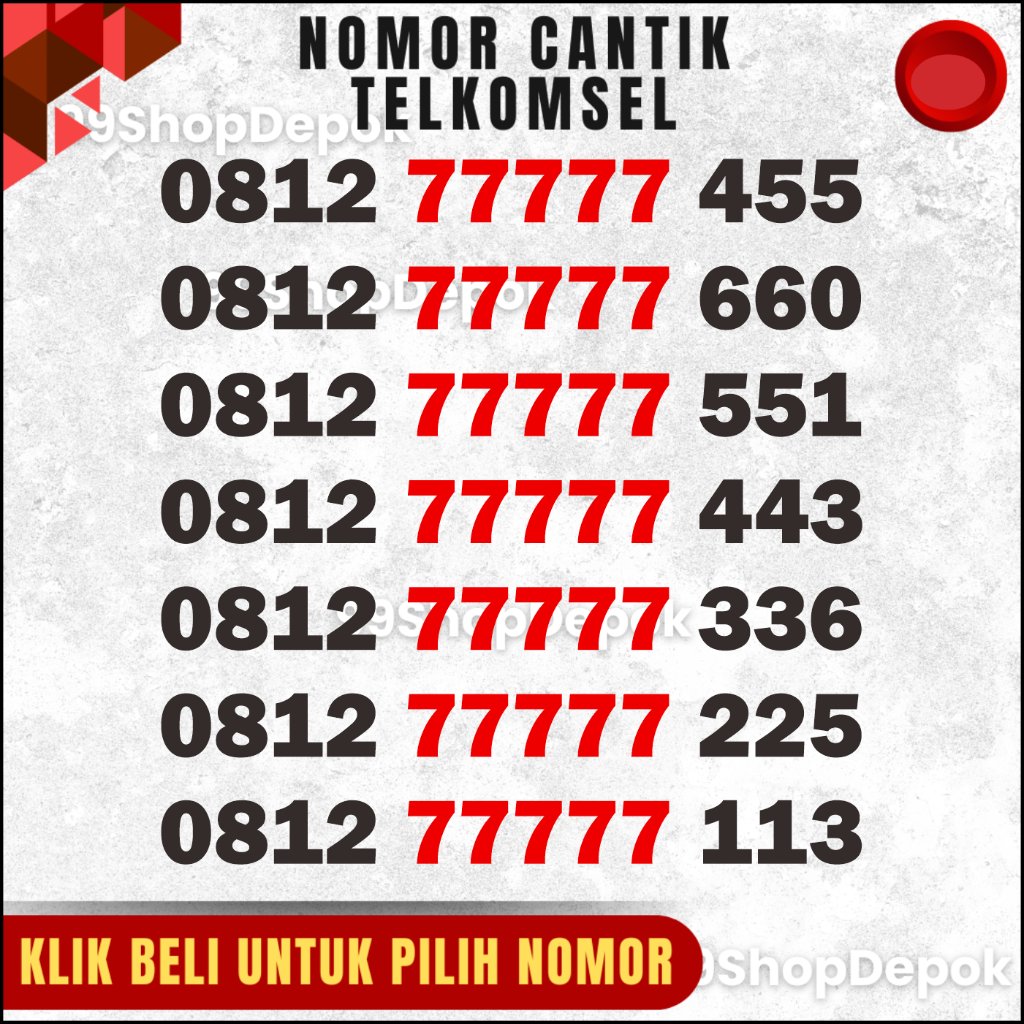 Nomor Cantik Simpati 77777, Nomer Cantik Telkomsel Simpati 4g 5g Kartu Perdana 77777 455 - 660 551 4