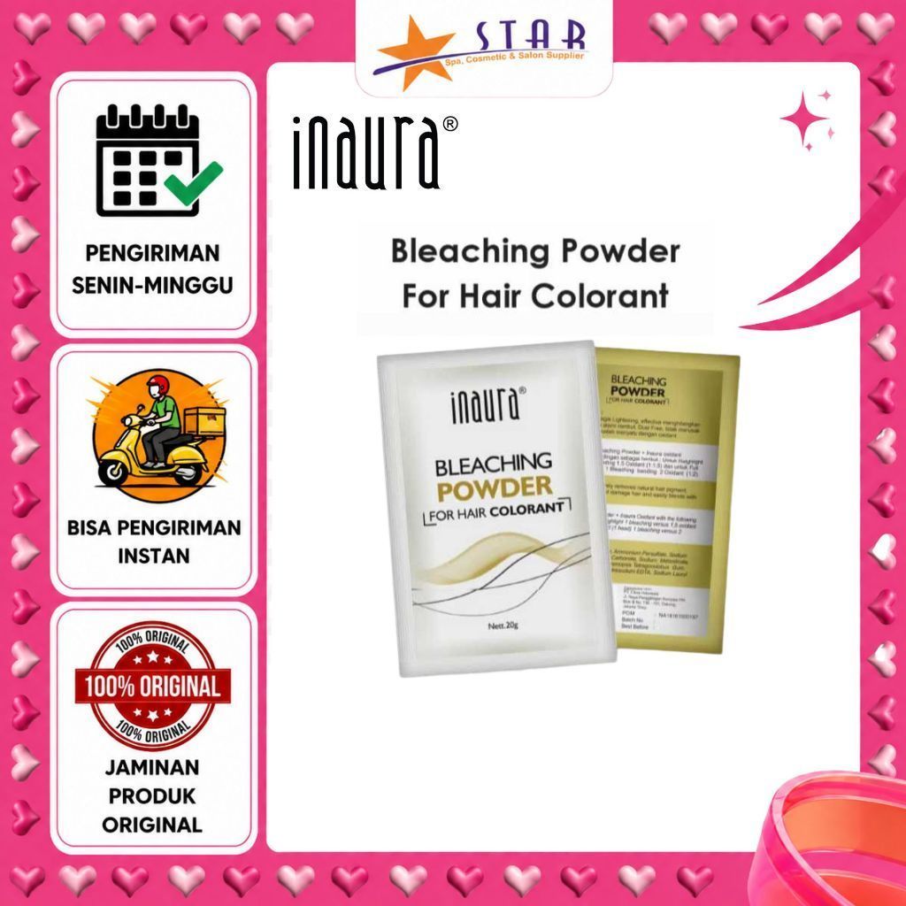 * STAR * Inaura Bleaching Powder Sachet 20Gr / Pewarna Rambut