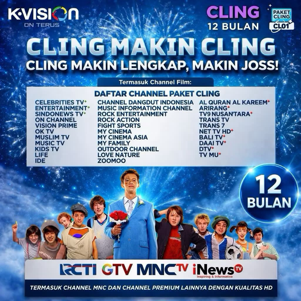 K VISION Paket CLING 1Tahun/06 Bln /MNC GROUP K-VISION CL12