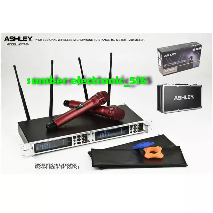 Ashley AXT-200 AXT 200 AXT200 Orginal Mic Wireless Dual Handheld