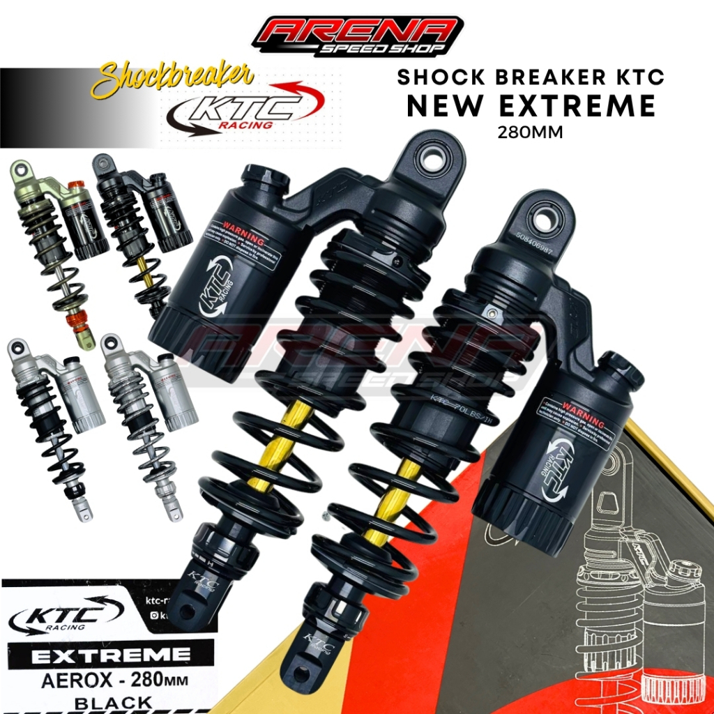 KTC New Extreme Shockbreaker 280mm - Shock Breaker Aerox Nouvo Tabung Atas 280 mm