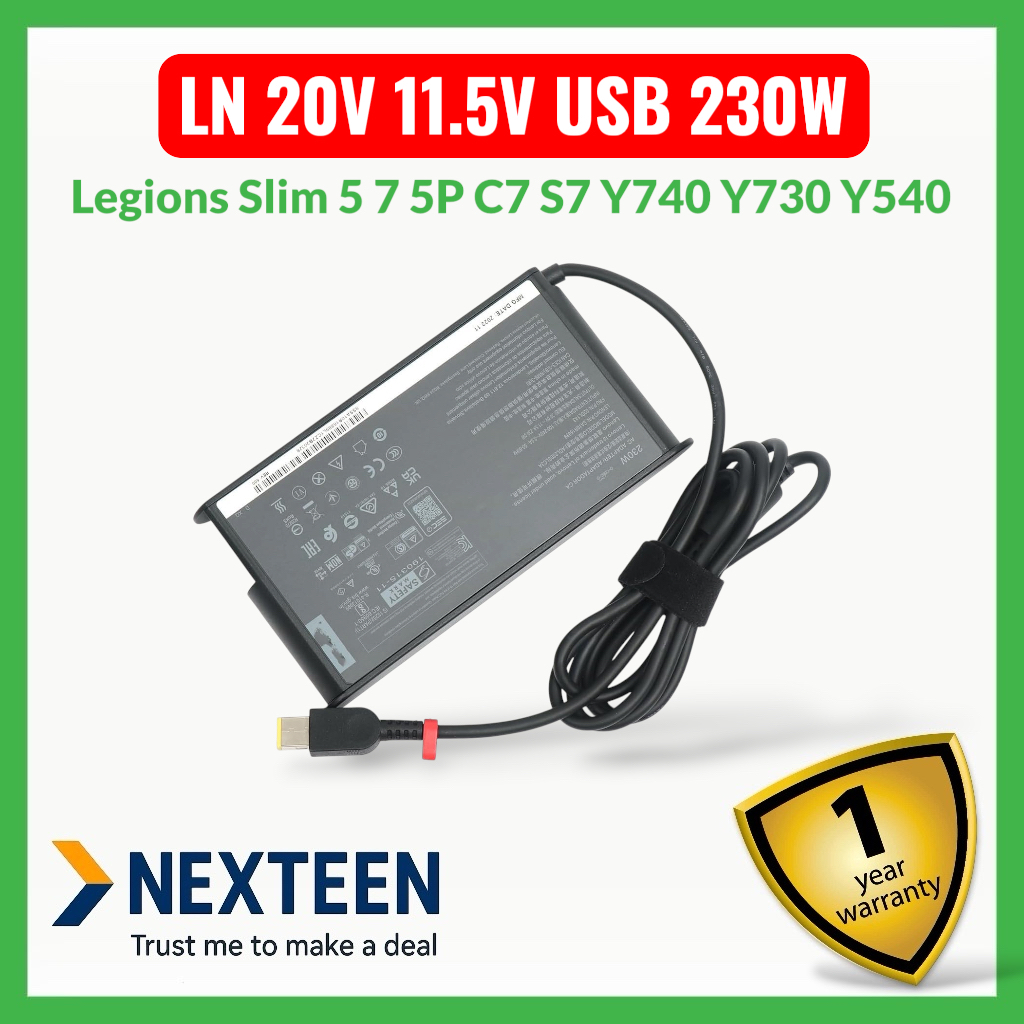Adaptor Charger Lnovoo Legions 5 Pro 20V 11.5V USB 7 5P C7 S7 Y920 Y740 Y730 Y720 Y545 Y540 Y530 R72