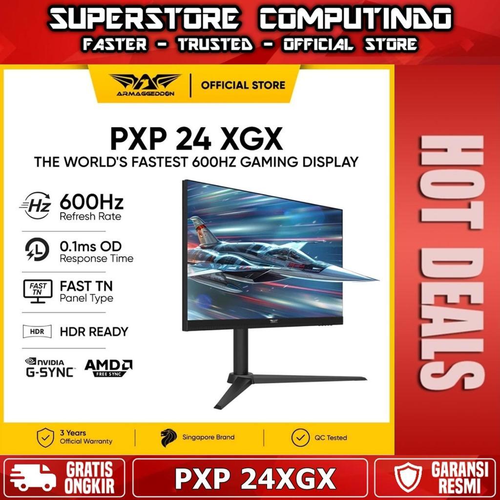 Armaggeddon PXP 24 XGX / PXP24XGX Monitor Gaming 24 Inch FHD 600Hz HDR Fast TN Black Garansi 3 Tahun