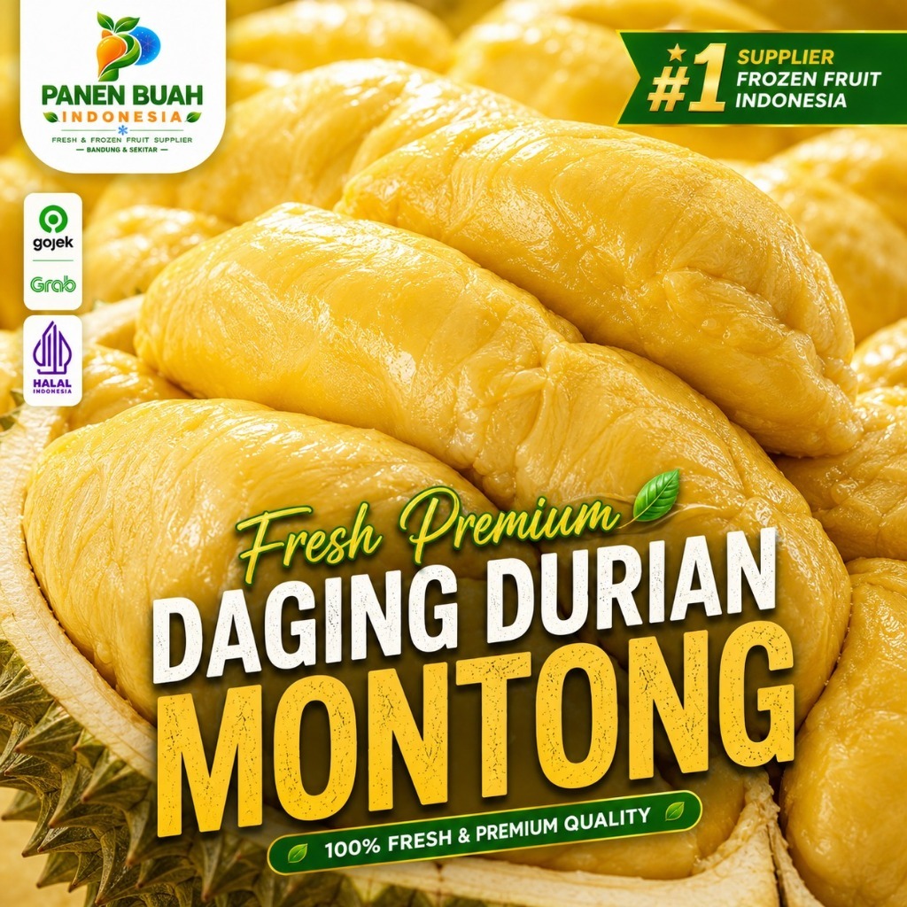 Daging Durian Montong Beku (Frozen) 500gr 1 Kg | Panen Buah Indonesia Daging Tebal Kirim dari Bandun