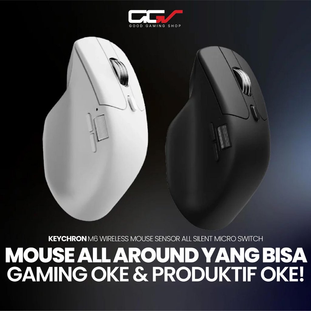 Keychron M6 Wireless Mouse Sensor All Silent Micro Switch - Gaming Mouse