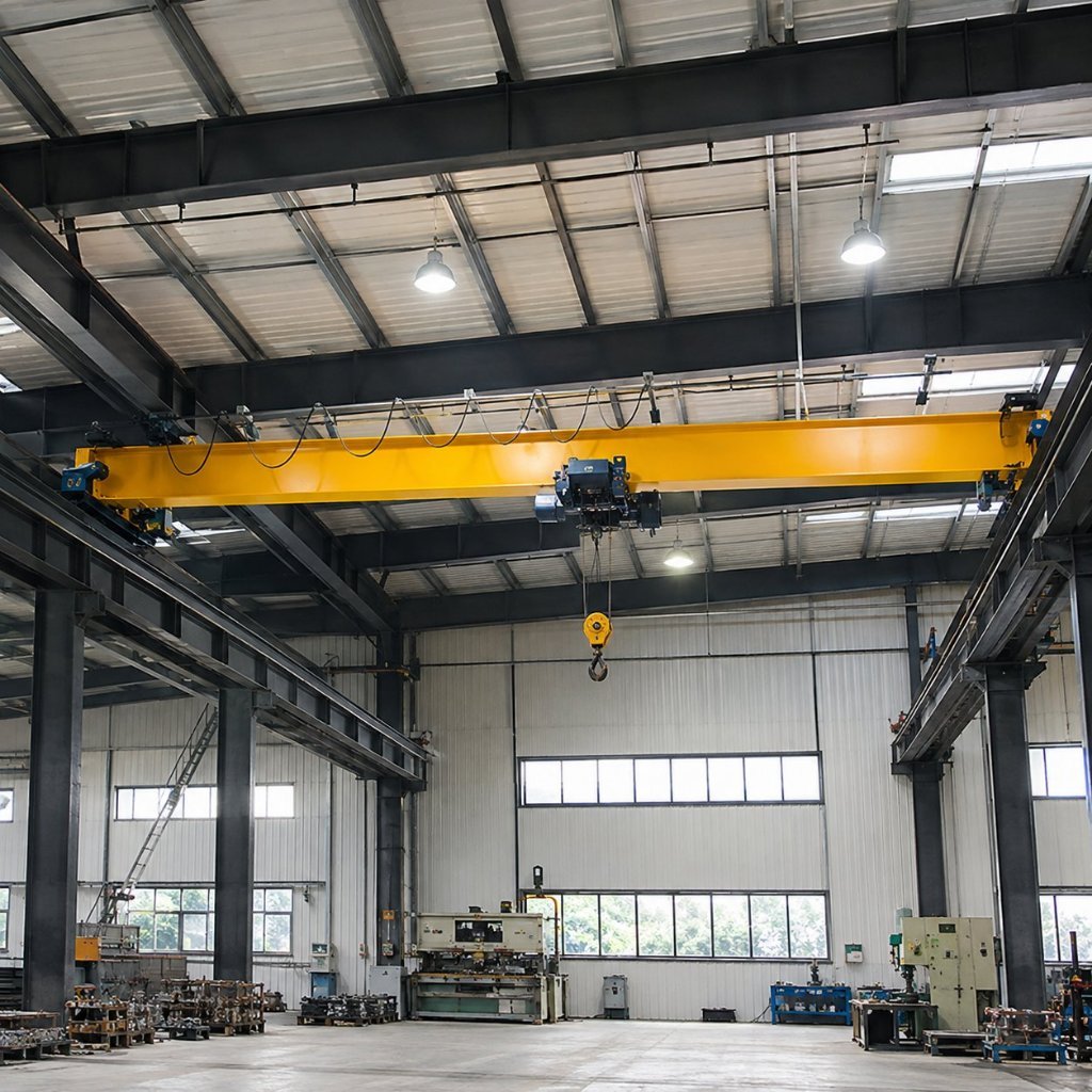 Underhung Single Girder Overhead Crane Custom Industrial Lifting System untuk Pabrik Gudang Workshop