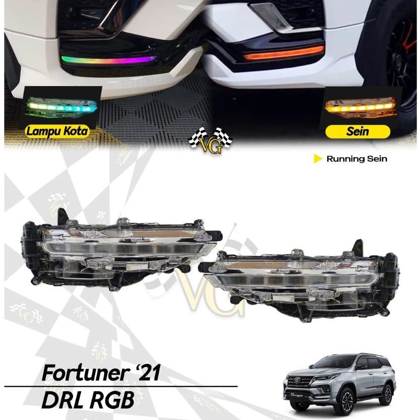 DRL Sen Bumper Depan Kanan Kiri New Fortuner VRZ 2021-2026 LED RGB Drl RGB Garansi 1 Tahun