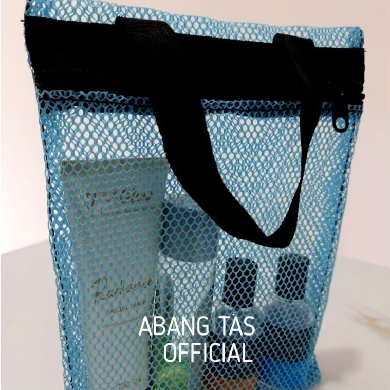 Tas Jaring Sabun Mandi Travel / Tas Kosmetik Scinkare Bedak Bayi Bahan Tebal Transparan