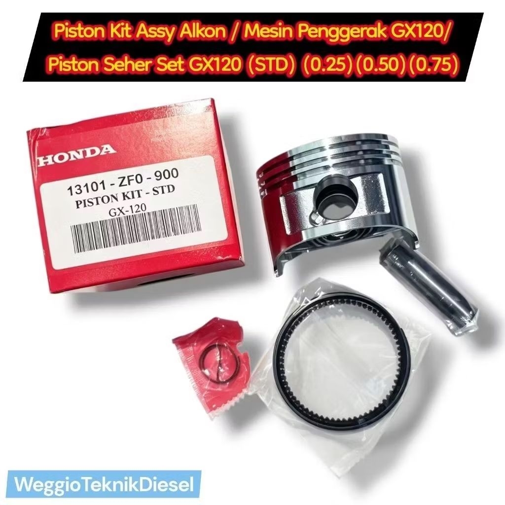 Piston Kit Assy Alkon / Mesin Penggerak GX120/ Piston Seher Set GX120 (STD) (0.25)(0.50)(0.75)